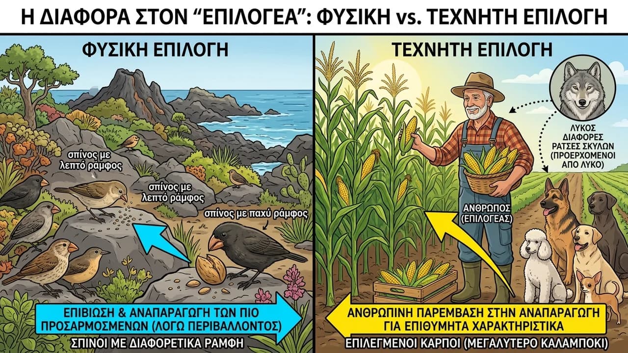 Φυσική vs Τεχνητή Επιλογή: Οι Βασικές Διαφορές