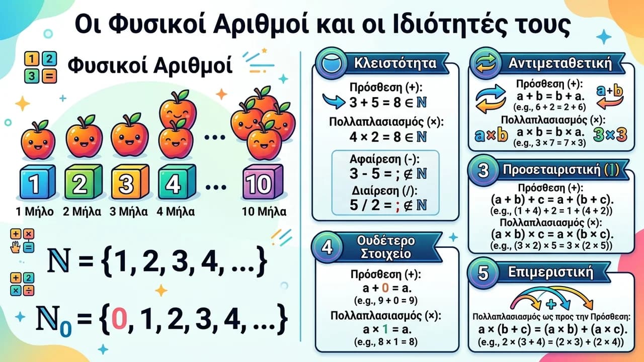 Φυσικοί Αριθμοί: Ορισμός και Βασικές Ιδιότητες